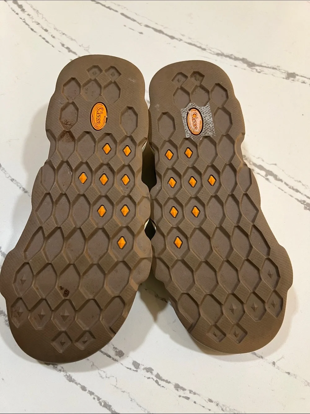 Chaco Teal Knit Strap Sneakers with Orange Heel Accent size W7